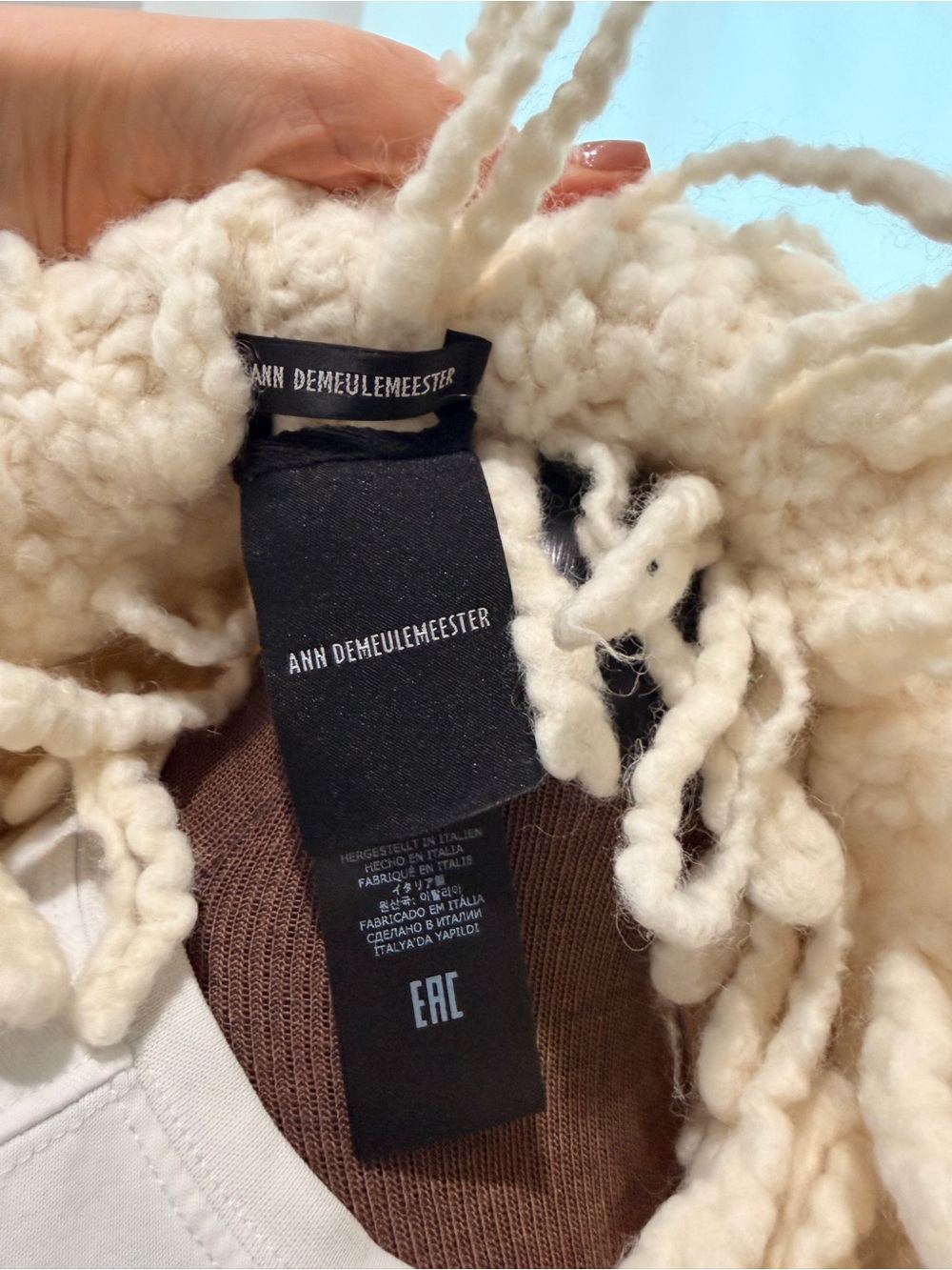 Ann Demeulemeester Cream Shaggy Fringe Drawstring Detail - Picture 7 of 10